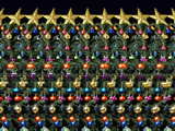 Stereogram with 7 decorated Christmas trees...