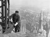 Workman on the Framework of the Empire State Building...