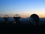 3 parabolic antennas in the Chilean Atacama Desert...