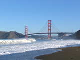 Ocean waves at Golden Gate bridge...